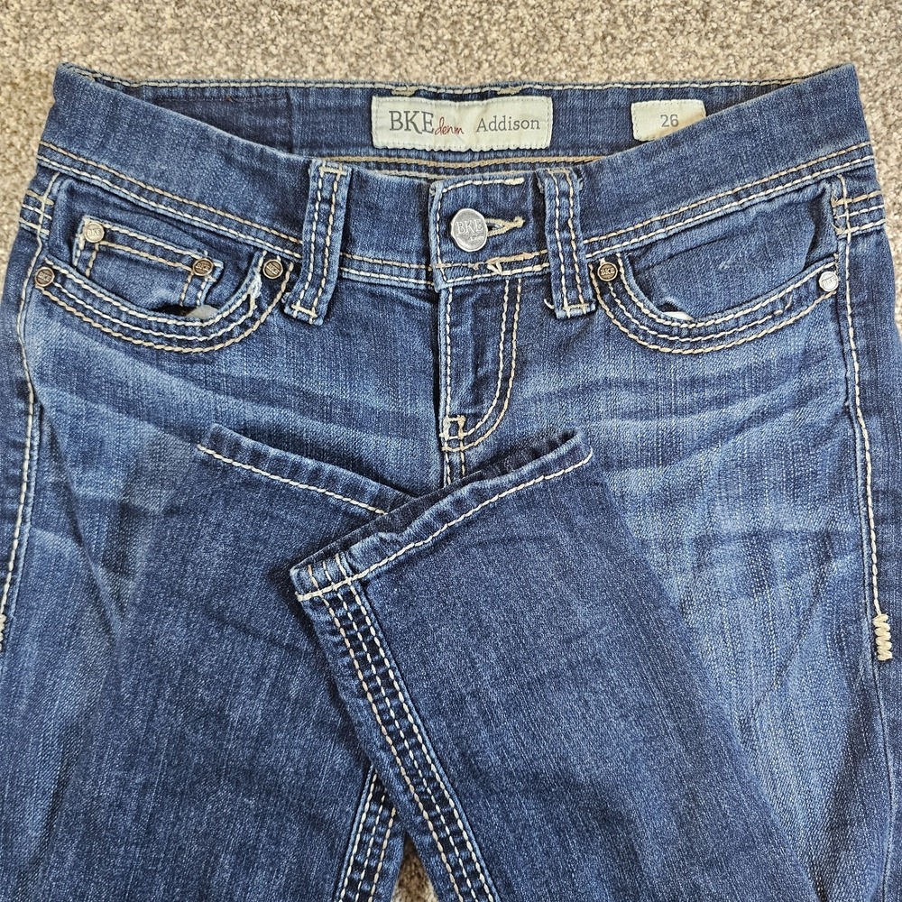 BKE Addison‎ Womens Size 26 Skinny Jeans Blue Stretch Denim Thick Stitch